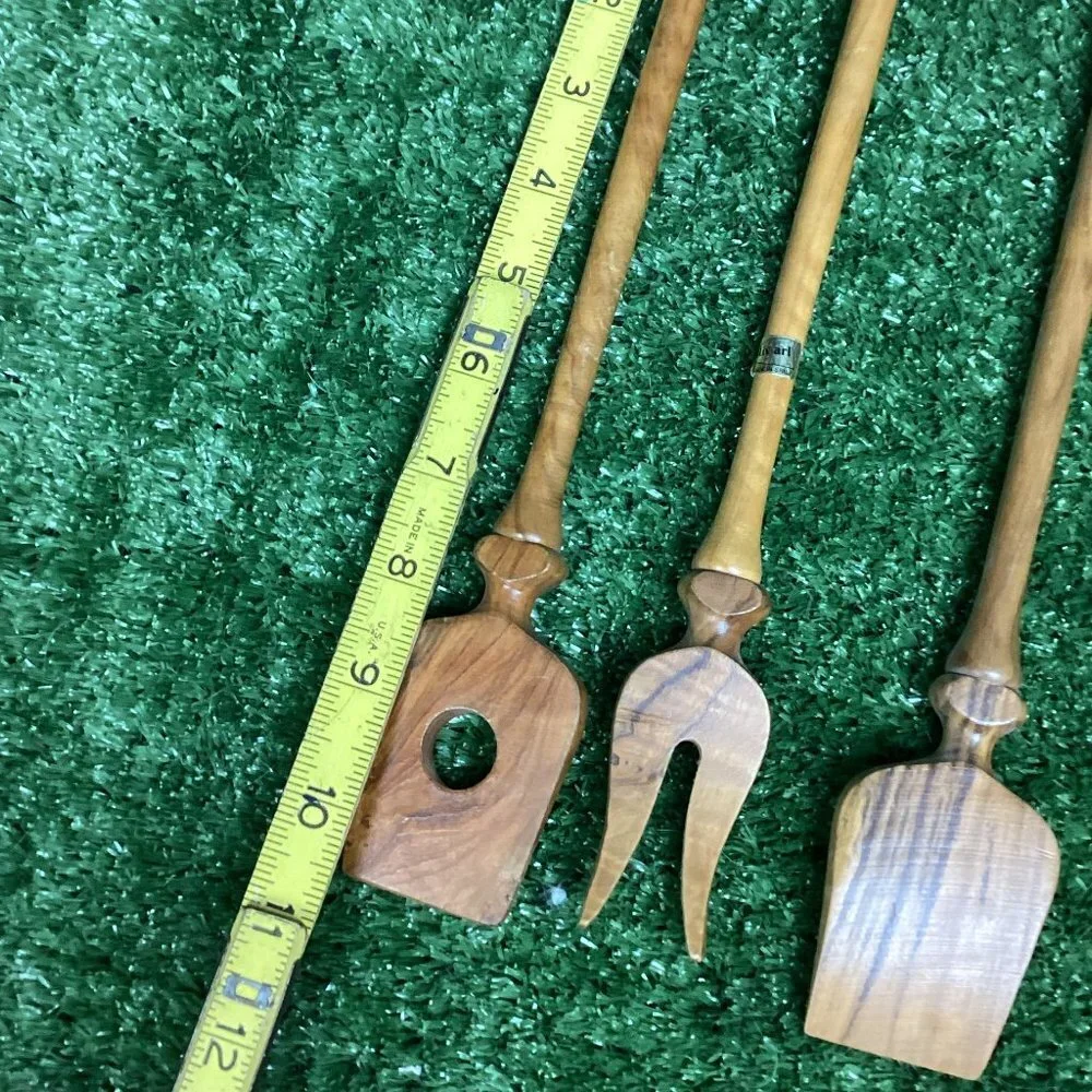 Vintage Oliv-Art Wooden Kitchen Hanging Utensils Set